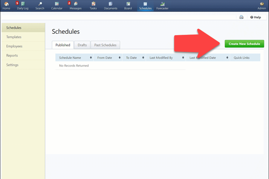 SCH onboarding page creating sch